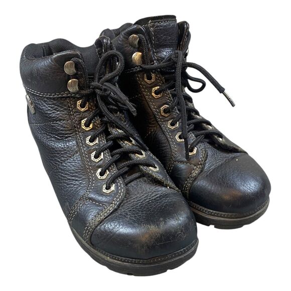 Harley Davidson Tyler 84280 Womens Motorcycle Boots Size 7 Black Lace Up Leather - Picture 3 of 12